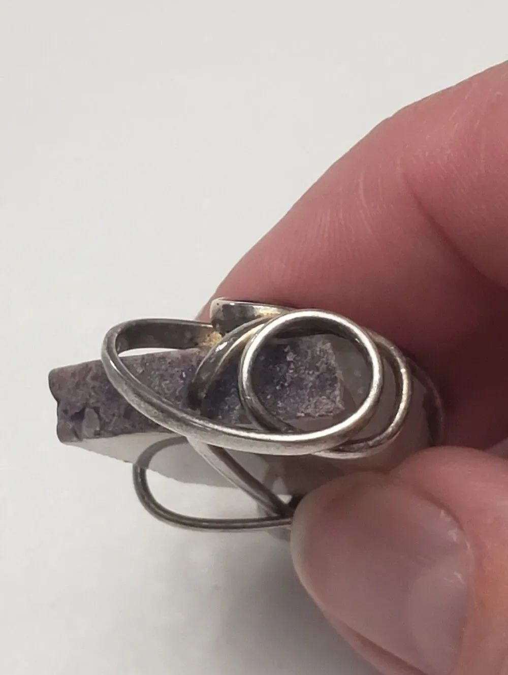 Wire Wrapped Translucent Agate Pendant - Picture 3 of 7